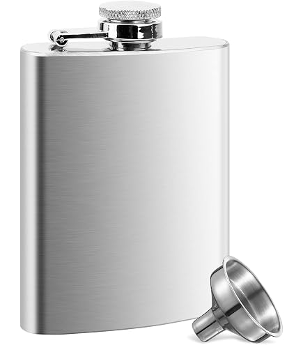 Flasque à Alcool Personnalisée 8oz Simili Cuir Marron - Flasque Inox Avec Entonnoir, Cadeau Homme Original Gravé