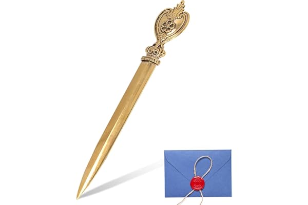 HERCHR Ouvre-Lettres,ouvre Lettre, Couteau D'ouvre-enveloppe Rétro,Ouvre Lettre Rétro,ouvre-Lettre de Bureau ouvre-Lettre en métal plaqué Coupe-enveloppe d'enveloppe pour la Maison(5)