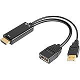 CABLEDECONN Câble HDMI vers DisplayPort DP, HDMI 3840x2160 UHD 4K Mâle vers DisplayPort DP Femelle avec convertisseur USB pou