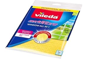 Vileda Actifibre Bayeta para Cristales, Gamuza, Amarillo, 36 cm x 32 cm