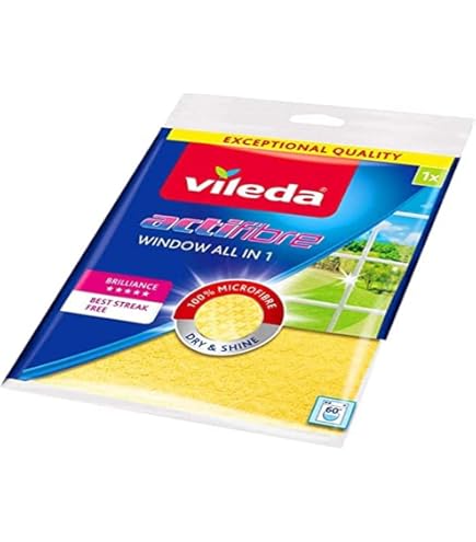 4 Panni Microfibra Vileda PVA - Set Multicolore (Azzurro, Verde, Rosso, Giallo) Per Pulizie Domestiche