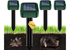 Dissuasori per Topi, Ultrasuoni per Topi da esterno 4 Pezzi, Repellente per Talpe, Ultrasuoni per Talpe, Dissuasori per Serpenti, Dissuasore Solare per Giardino e Campeggioi