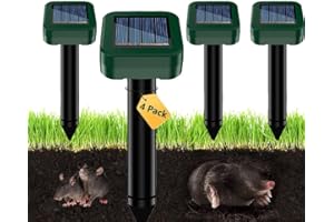 MAOFENFEN Solar Maulwurfschreck, Maulwurf vertreiber,Um wühlmäuse zu vertreiben 4 Stück,Ultraschall Maulwurfschreck für Vertreiben Wühlmäuse,wühlmäuse vertreiben,Maulwürfe