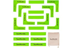 SunNordic Pickleball Court Marker Kit, Official Size Pickleball Court Lines Set with Drawstring Bag, Create Your Own Pickleball Court for Driveway, Backyard, Park & Lawn