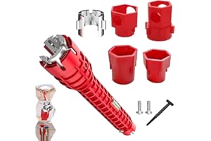 Bessy shop Sink Faucet Installer,14 in 1 Faucet and Sink Installer Tool Multifunctional Sink Faucet Suitable for Installing Pipes Under Bathrooms,Toilets,Kitchens,and Sink(Red)