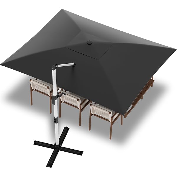 Ombrellone Bizzotto Braccio Ines 3x4m - Grigio Chiaro Con Base A Croce - Foto 7