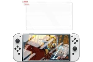 DLseego [2 Pack Protecteur D'écran Compatible avec Nintendo Switch OLED 2021, Film en Verre Trempé HD pour Switch [Sans bulles] [Anti-rayures]
