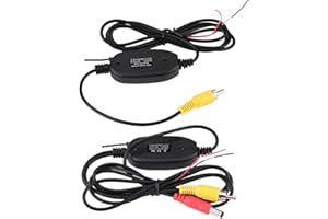 KUULEYN Émetteur vidéo de caméra arrière, DC12V RCA vidéo 2.4Ghz Kit émetteur et récepteur sans fil pour système de surveillance de caméra de recul de stationnement de voiture