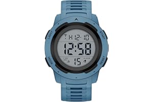 GOLDEN HOUR Montre de Sport numérique étanche pour Homme - Grand écran Facile à Lire - Style Militaire avec Bracelet en Caoutchouc