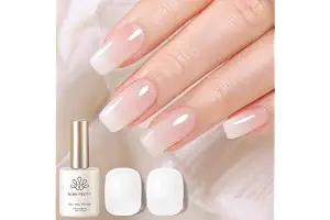 BORN PRETTY Esmaltes Semipermanentes Blanco Lechoso Pintauñas Semipermanentes Transparente Gelatina Cristal Esmaltes de Uñas Esmalte de Uñas Semipermanentes