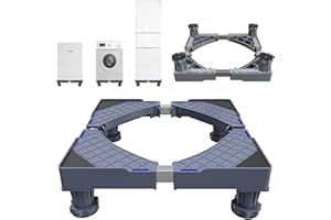 Zuquik Verstellbarer Waschmaschinenständer,Tragkraft bis zu 120 kg,Erhöhung für Waschmaschine, Kühlschrank und Trockner, Anti-Rutsch, Schockabsorbierend, für Haushaltsgeräte
