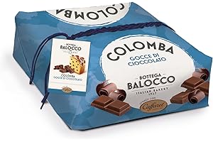 BOTTEGA BALOCCO - Colomba con Gocce di Cioccolato 750g - Incartata a Mano - Realizzata in collaborazione con Caffarel