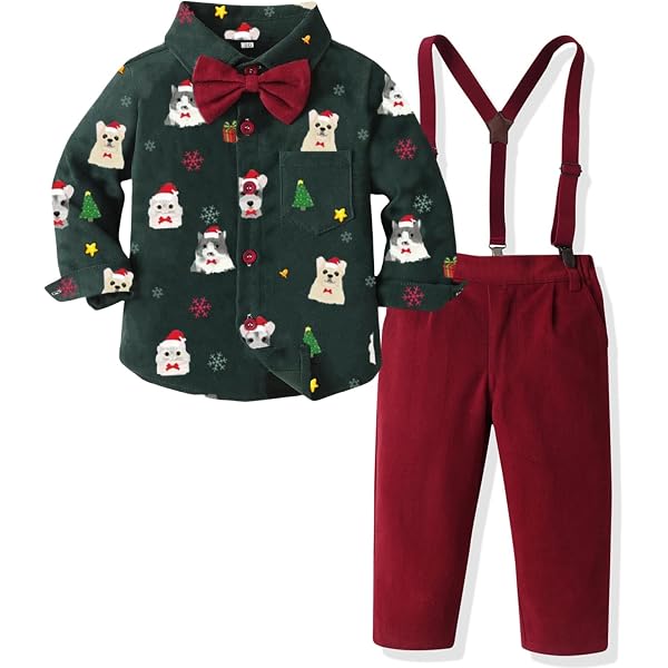 Ensemble Bébé Garçon Chemise + Pantalon + Bretelles + Nœud Papillon - 1-5 Ans - Style Élégant