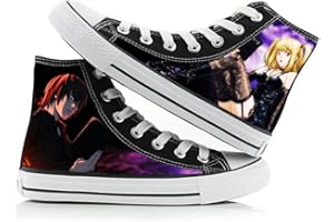 ZHONGKAIHUA Death Note Canvas Shoes Death Note Cosplay Shoes Light Yagami/Misa Amane Charakter Bedruckte Schuhe Freizeitschuhe Unisex