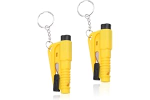 Hpbaggy 2pcs, Cortador de Cinturón de Seguridad 2 en 1 y Rompeventanas, Dispositivo de Seguridad para emergencias indispensable en su Coche Que Incluye Silbato para Pedir Ayuda a Distancia
