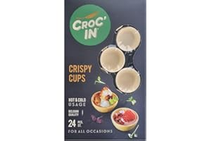 CROC'IN - Neutral Tartlet Shells - Edible Appetizer Or Dessert Cups - Mini Pastry Cases - Artisanal & Vegan Confection - 24 Pieces