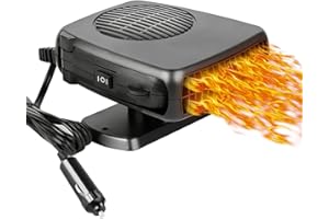 PLACHIDAY Car Heater, 12V 150W Portable Car Heater 2 in 1 Fast Heating and Cooling Car Heater Car Fan with Handle,Car Windshield Defogging and Defrosting,Car Defroster That Plugs into Cigarette Lighter