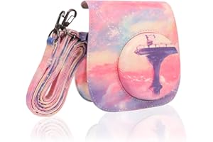 HIUOUIH Funda Compatible para Fujifilm Instax Mini 9/8/8 + Cámara Instantánea PU de Cuero Camara Bolsa Compacta Camera Bag con Correa Desmontable