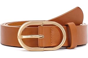 JasGood Damski skórzany pasek moda podwójny O-ring klamra pasek do jeansów spodnie sukienki