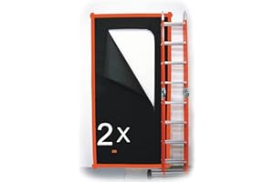 SAFECORE 2 Pack - Anti-Dust Zip Door, dust Door Cover, Made from Thick 220 cm x 110 cm Polypropylene Fabric. Exceptionally Durable Building Door Dust Protector, Renovation dust Barrier