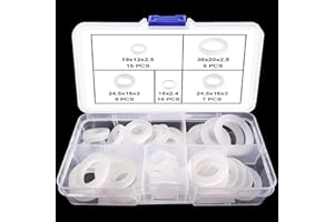 Lyeteung 50 Pezzi 1/2 3/4 1 Pollici Rondelle Piatte in Silicone, Rondella Silicone, Rondelle Della Doccia Guarnizione, O-Ring di Tenuta, per Rubinetto, per Tubi Flessibili Doccia