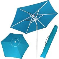 Ombrellone Da Spiaggia 2 In 1 AKTIVE – 8 Aste 200 Cm, Antivento, UV50, Con Paravento Removibile E Custodia
