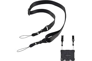 KEQKEV Sac à bandoulière ajustable, sangle confortable et rapide à dégager pour iPad, tablette, appareil photo, jumelles, noir, Medium