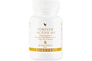 FOREVER LIVING PRODUCTS Forever Active HA, Nahrungsergänzungsmittel mit Hyaluronsäure-Extrakt, Ingwer und Kurkuma-Extrakt, 60 Softgel-Kapseln, glutenfrei