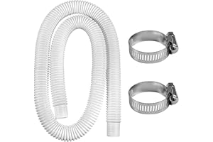 Bustlwor 3 Piezas Una Manguera de Piscina de 32mm, Manguera de Repuesto para Piscinas Elevadas, Manguera de Piscina Flexible con dos Abrazaderas de Metal, Adecuada para Piscinas, Spas, Acuarios