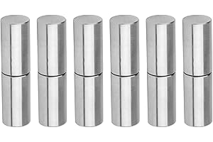 AQQ60 6 Stück Anschweissband rund ohne Fahne 16 x 60 mm,201 Edelstahl Abnehmbar Anschweißscharnier Anschweißbandrolle für Metall-Türen