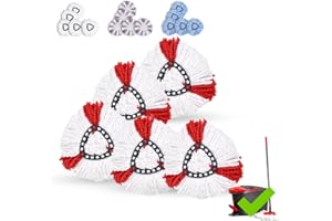 RIAMU Mop Heads Replacement- 5 Pack Compatible with Vileda Mop Head Replacement 1 Tank / 2-in-1 Turbo - Spin mop heads replacment for vileda - Machine washable and reusable