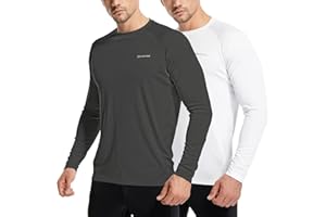 ZENGVEE Men's Long Sleeve UPF 50+ Rash Guards Diving UV Protection Lightweight T-Shirt Loose Fit Swimming Quick Drying Surfing T-Shirt Sports Running Top