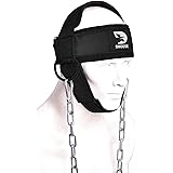 DMoose Cinghia di Testa del Collo per la Formazione di Resistenza D-Ring Extra-Heavy e Catena d'Acciaio, Neoprene Comfort Fit