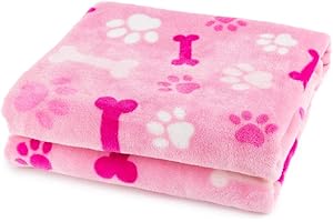 ALLISANDRO Coperta per Cane Gatto Lavabile Soffice Durevole Morbida e Calda Flanella Blu per Animali Domestici 160x100cm, Rose