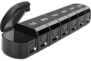 Collazoey 7-dniowe pudełko na tabletki, 7 przegródek, wyjmowane, podróżne pudełko na leki, suplementy diety, witaminy