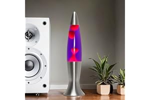 EASYLIGHT Lampe à Lave Angelina violette rouge H:40 cm avec interrupteur sur câble G9 (y.c. ampoule) idéale pour une atmosphère unique dans le salon