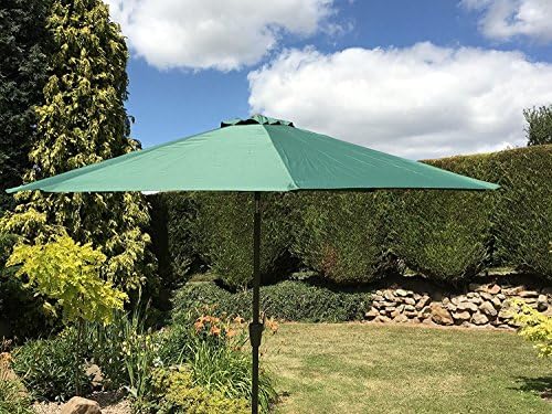 Heredeco Outdoor Table Patio Garden Market Umbrella Patio Umbrella with Push Button Tilt and Crank (Green)