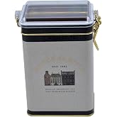 EVLE-Er043-7f Coffee Desenli Dikd&ouml;rtgen Metal Saklama Kabı 8x10cm (Azura Coffee)