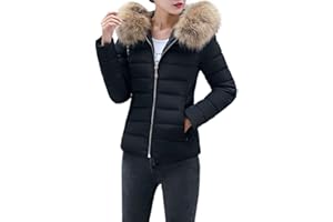Susenstone Parka Doudoune Hiver Pour Femmes à Capuche Col De FourréE Chaude, Vestes Slim Hiver Chaud éPais Manteau Pour Court Paragraphe