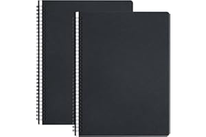 Yarotm Journal à spirale A4 Petits Carreaux, 2 pièces Carnets de notes de voyage à carreaux 5mm, bloc-notes mémo carnet de croquis, journal intime à spirale