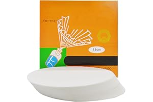 GGUFAY 100 Pcs Papel de Filtro Cualitativo de Laboratorio de Flujo lento Papel Filtro Circular Papel Filtro Plegado 11cm de Diametro para Laboratorio de Filtración