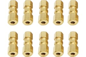 SILKWISH 10 Stück Bremsleitungsverbinder, 4,75mm 3/16" Bremsleitung Verbinder, Bremsleitungsverbinder ohne zu Bördeln Verbinder für Bremsleitung, Messing
