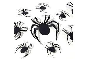 JOCXZI Pack of 24 Halloween 3D Spider Decorations - 3 Sizes Realistic PVC Scary Spider Window Stickers Wall Stickers for Halloween Party Carnival Decoration