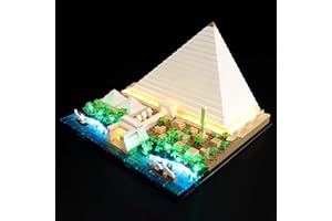 Hosdiy Jeu de Lumière pour (Grande Pyramide de Gizeh) Modèle - Compatible avec Lego 21058 - LED Lumiere Kit ( Seul Lumière, sans Modèle) (Classic Lumière)