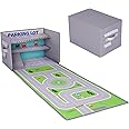Livememory Car Storage Box - Toy Car Garage Box with Play Mat (No Cars Included)