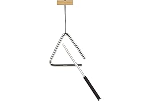 Nino Percussion Triangel mit Schlägel – Klein – Musikinstrument für Kinder ab 4 Jahren – Stahl und Holz, Natur (NINO550)