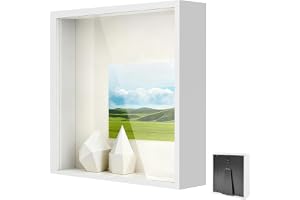 Fotoram att fylla, djup, 3 cm, djup, 30 x 30 cm, med transparent akrylplatta, stereoskopisk kvadratram, för väggar, hantverk