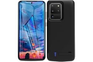 Huije Akku Hülle für Samsung Galaxy S20 Ultra 5G, 6000mAh Tragbare Ladebatterie Zusatzakku Externe Handyhülle Batterie Wiederaufladbare Schutzhülle Battery Pack Power Bank Akku Case [6,9 Zoll]