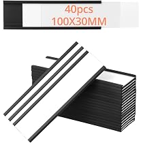 Lot De 50 étiquettes Magnétiques 76x25 Mm - Porte-étiquettes Réutilisables Pour étagères Métal, Bureau, Entrepôt - 2
