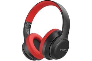 I LOVE E IFECCO IFECCO Cuffie Wireless Bluetooth Over Ear - Auricolari Wireless con Microfono,Cuffie Senza Fili Stereo HiFi Pieghevoli per Viaggio Telefono Computer TV